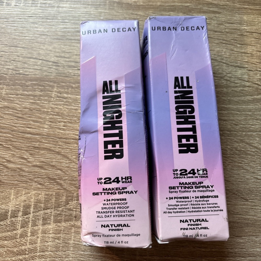 LOT OF 2 Urban Decay All Nighter Setting Spray 4 fl oz Waterproof Natural